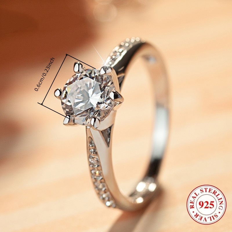 Women's 925 Sterling Silver Ring, Elegant Birthday Gift